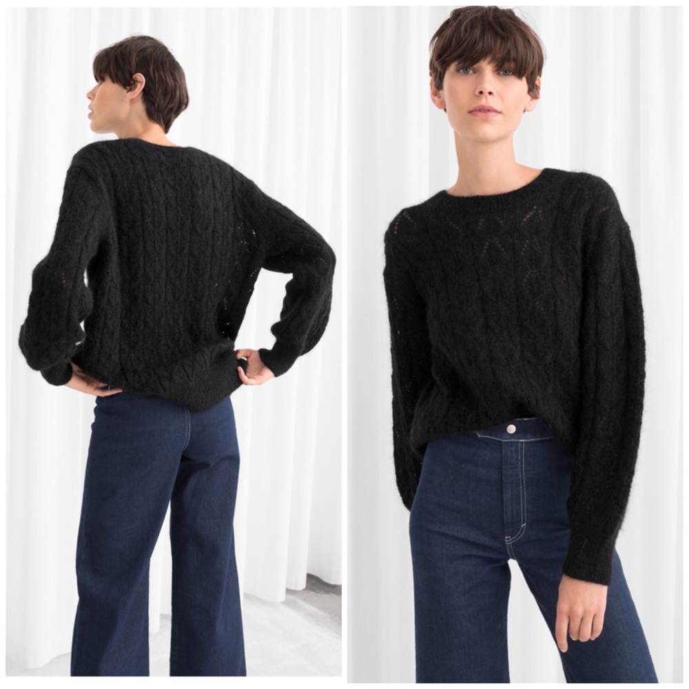 Other Stories mohair blend eyelet sweater